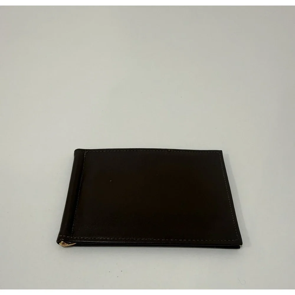 Vintage Coach Dark Brown Leather Bifold Money Clip wallet